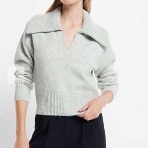 NWT Express Collared V-Neck Long Sleeve Sweater